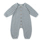 Waffle Long Sleeve Jumpsuit || Ocean Stripe