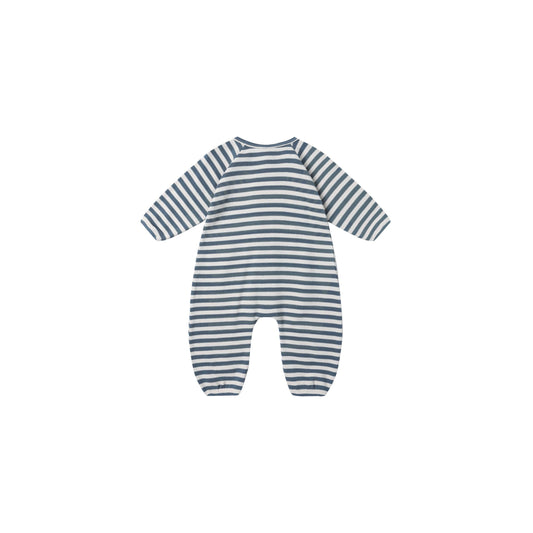 Waffle Long Sleeve Jumpsuit || Ocean Stripe