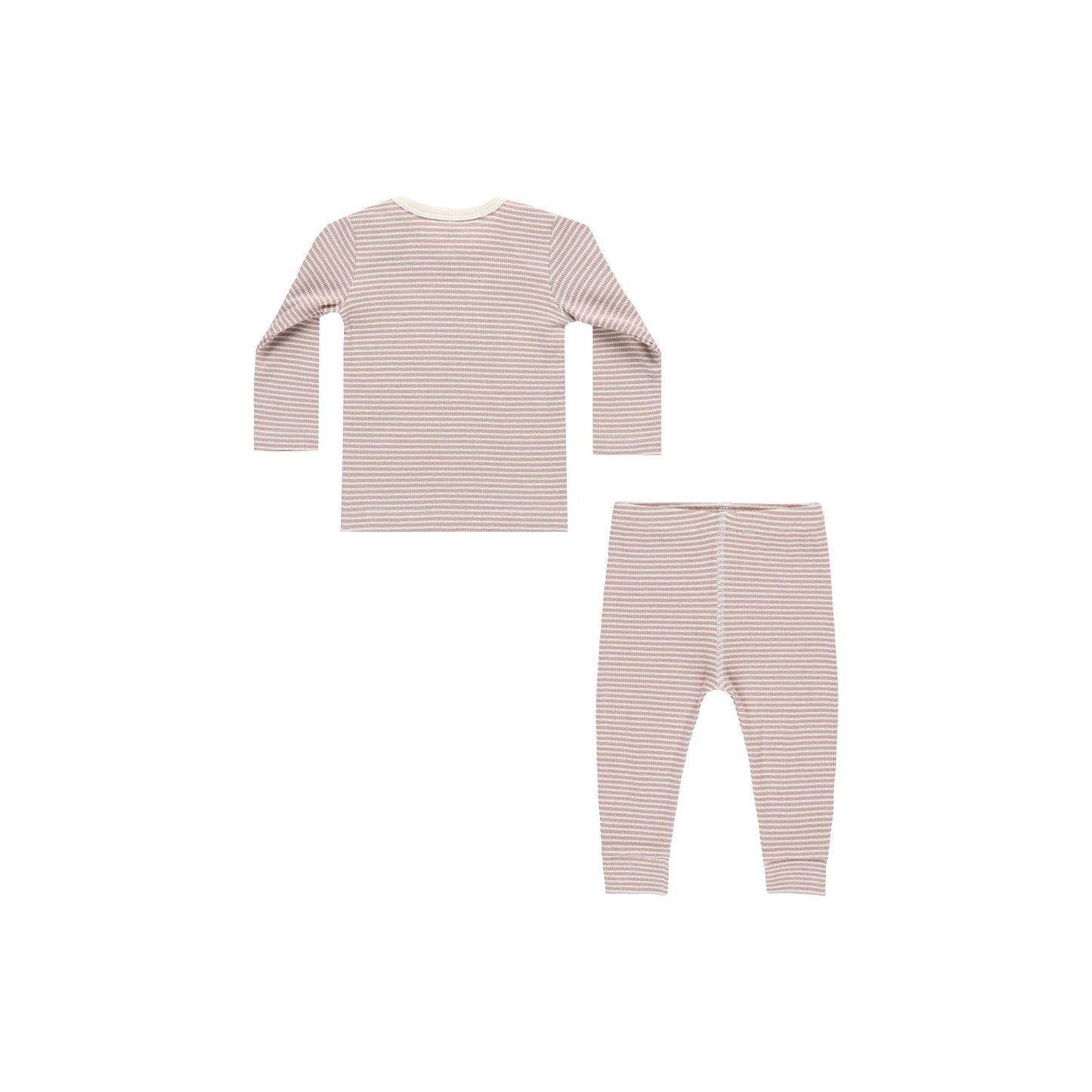 Ribbed Tee + Legging Set || Mauve Stripe