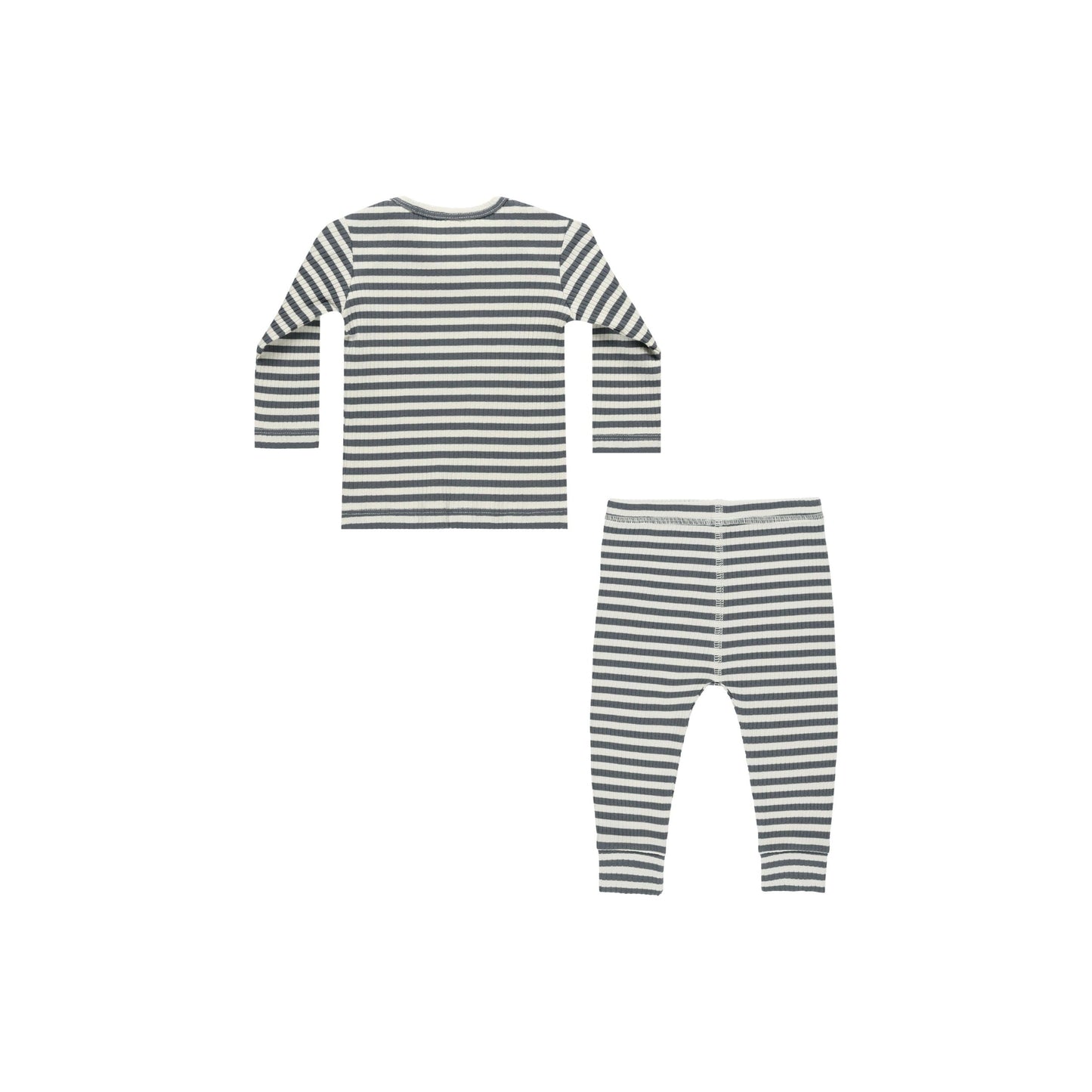 Ribbed Tee + Legging Set || Indigo Stripe