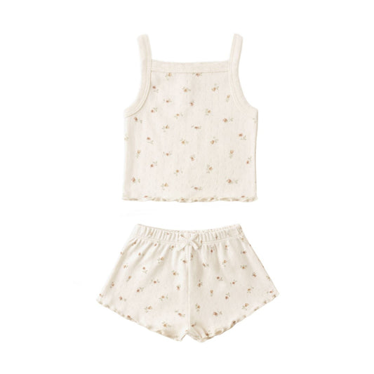 Pointelle Tank + Shortie Set || Petit Fleur