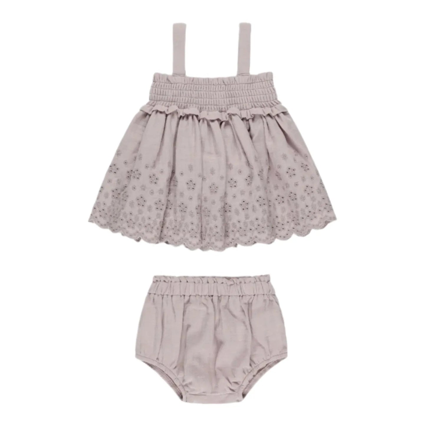Mae Smocked Top + Bloomer Set || Lavender