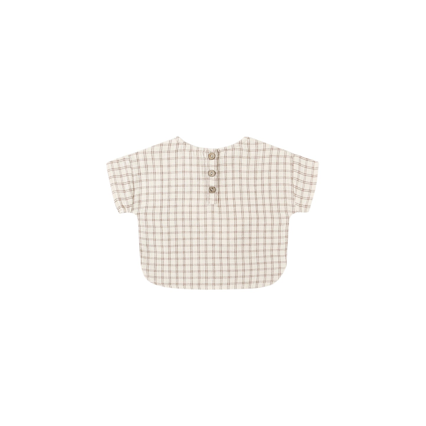 Woven Boxy Top || Cedar Check