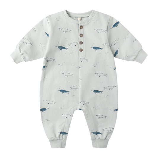 Long Sleeve Romper || Narwhals