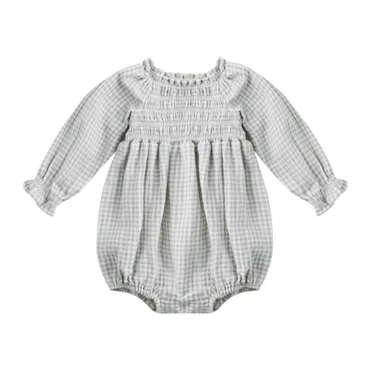 Eden Romper || Blue Gingham