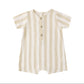 Short Sleeve Woven Romper || Summer Stripe