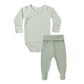 Side Snap Bodysuit + Pant Set || Fern Stripe
