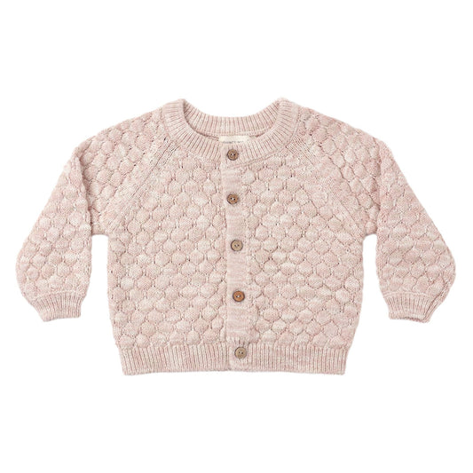 Bubble Knit Cardigan II Dusty Rose Speckle