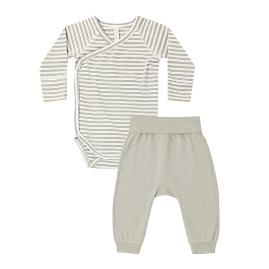 SIDE SNAP BODYSUIT + PANT SET || LAUREL STRIPE