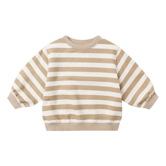 Oversized Crew Sweatshirt || Gold Stripe