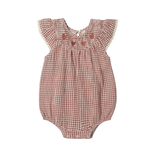 Lenore Romper || Red Gingham