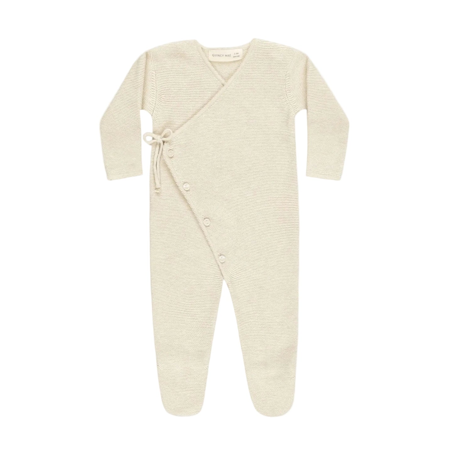 Wrap Knit Footie Heathered Natural