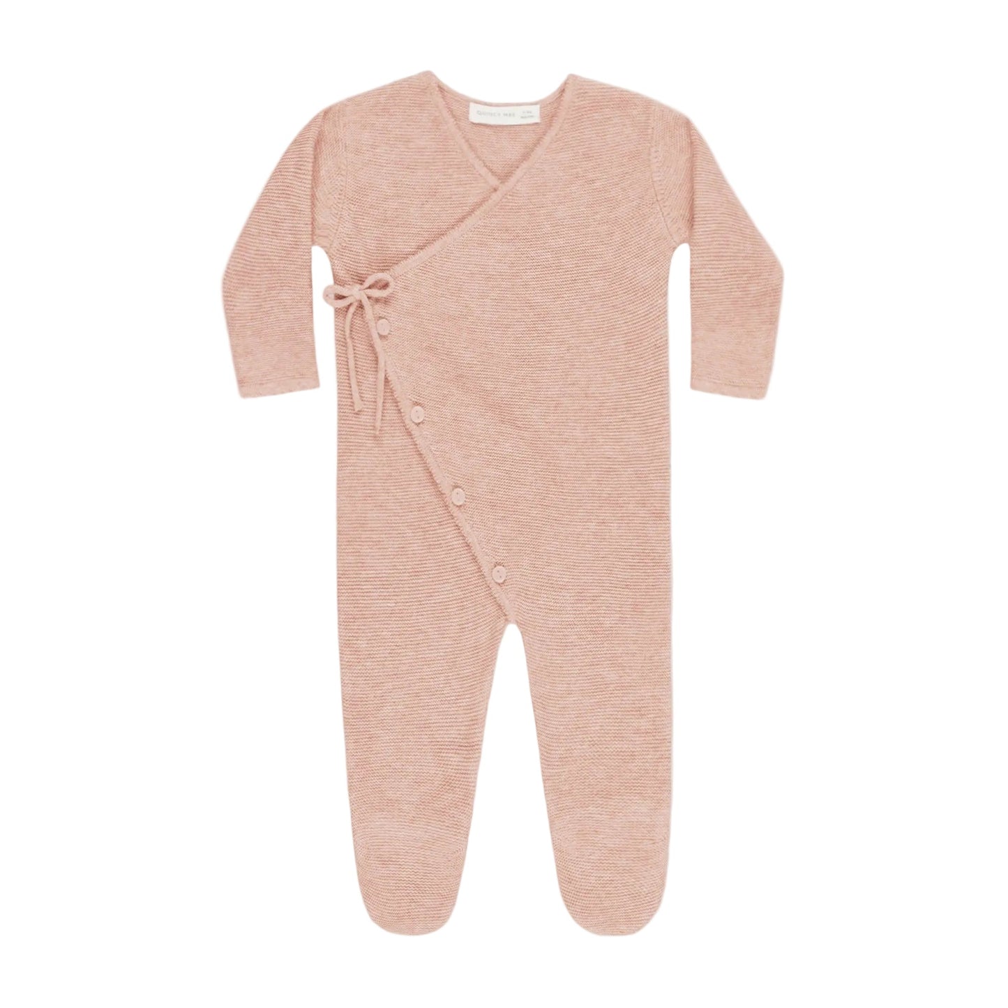 Wrap Knit Footie Heathered Rose