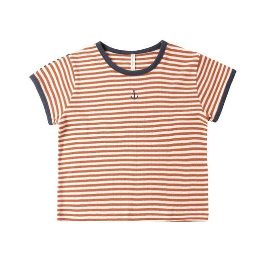Pointelle Tee || Poppy Stripe
