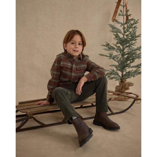 Pocketed Flannel Shirt || Holiday Plaid