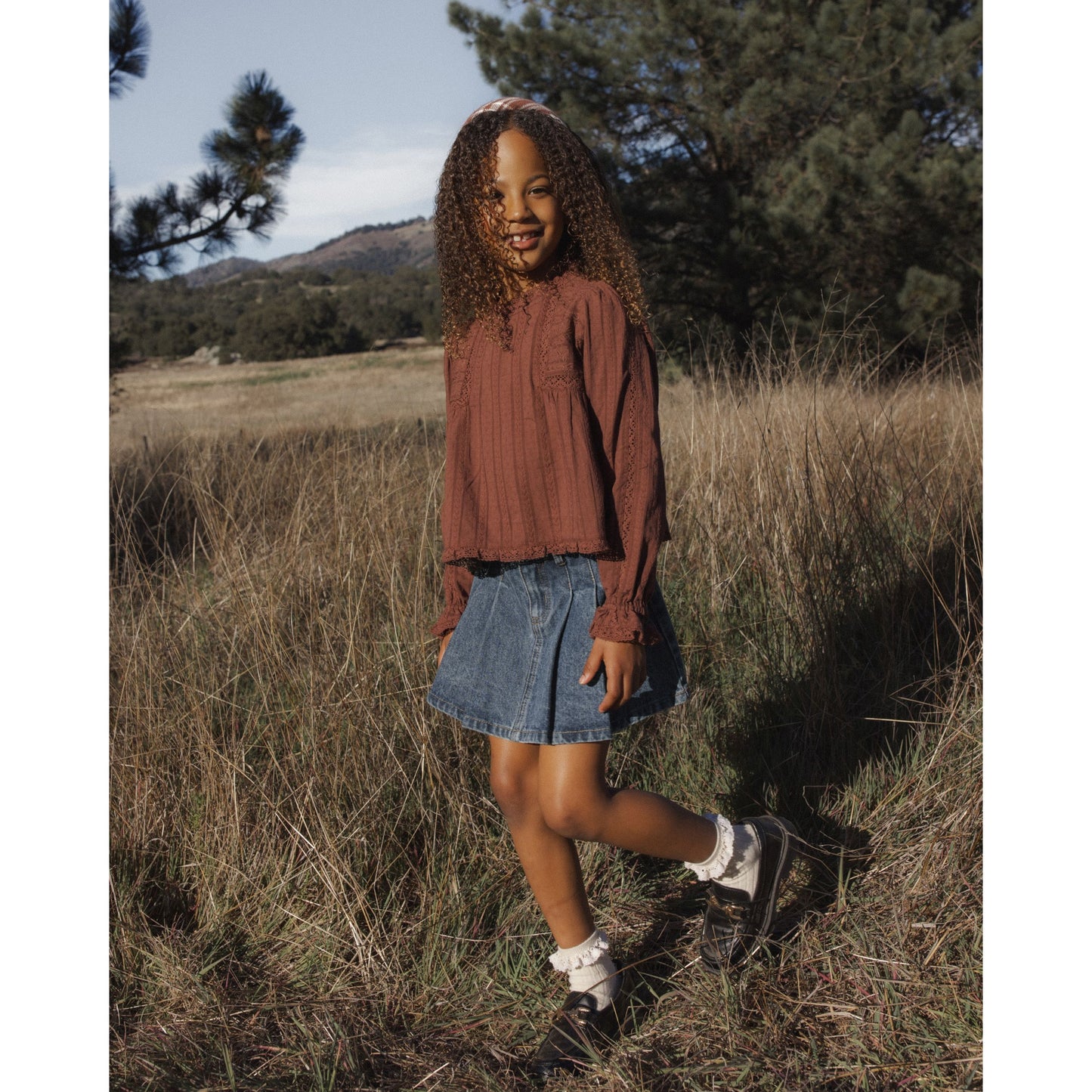 Pleated Denim Skirt II Indigo