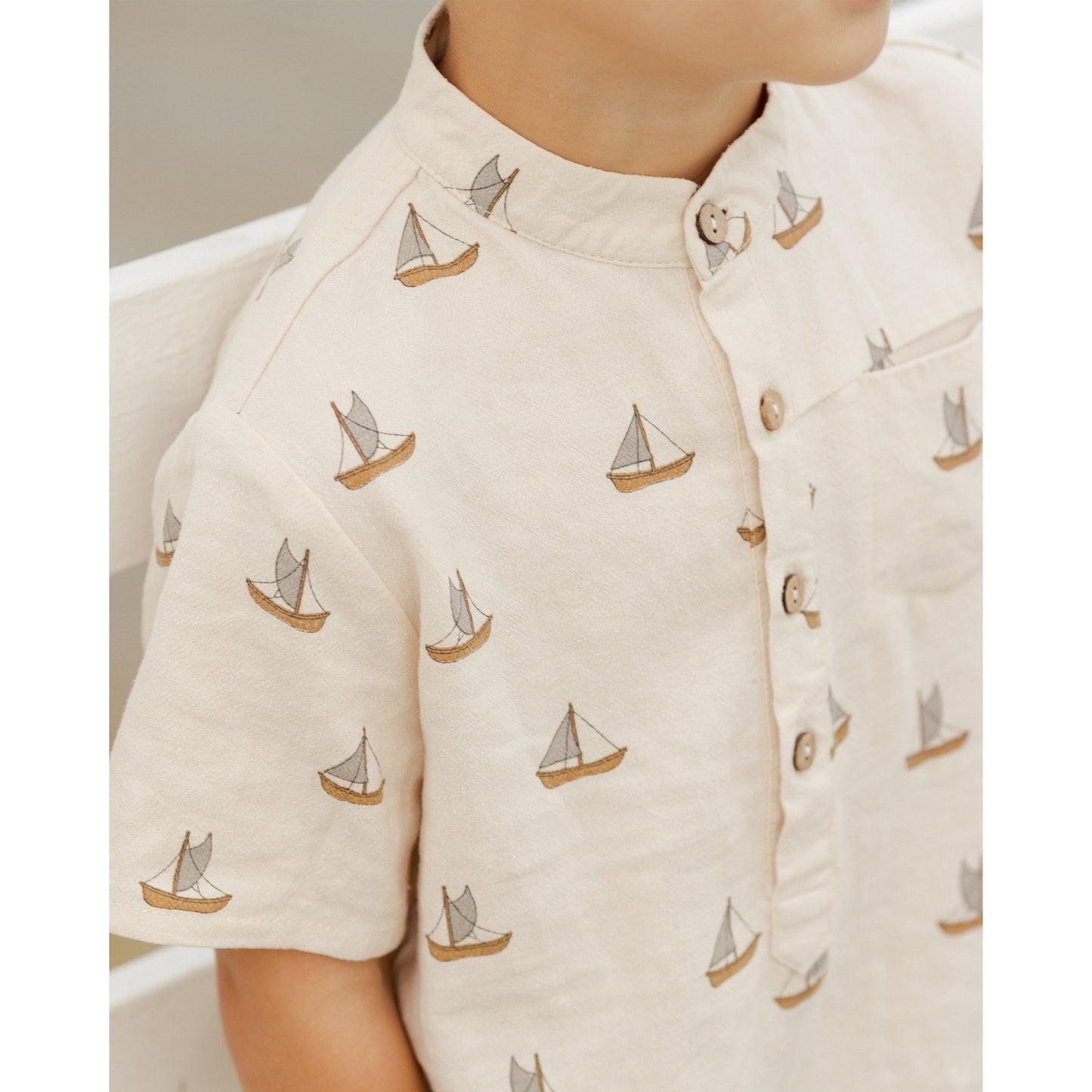 short sleeve mason shirt || sailboats