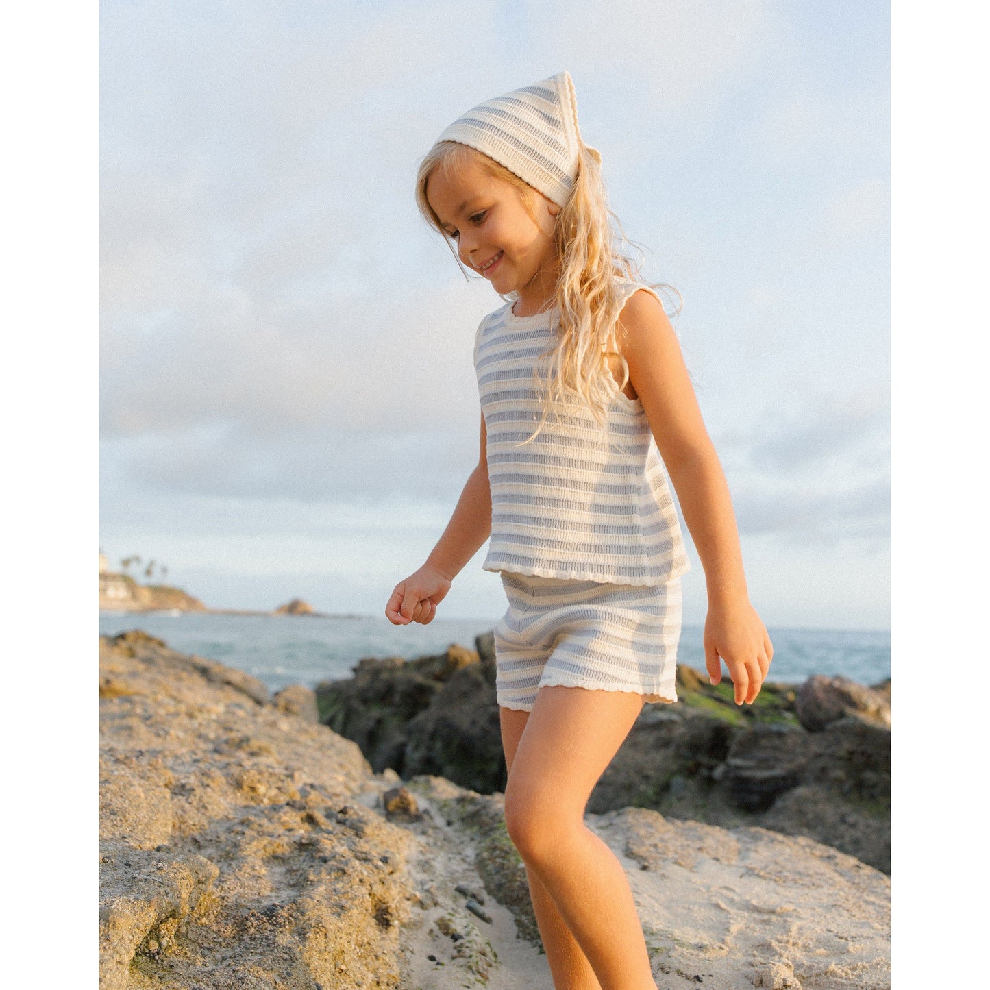 Crochet Tank Set || Blue Stripe