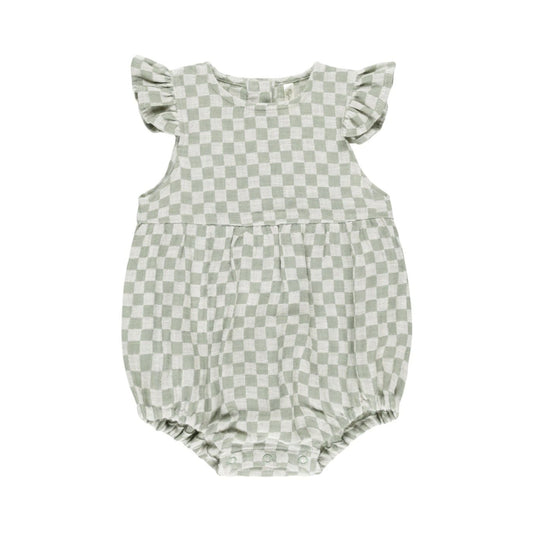 Amelia Romper || Sage Check