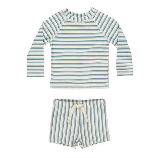 Boys Rashguard Set || Seafoam Stripe