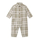 Collared Baby Jumpsuit || Olive Dobby Plaid