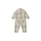 Collared Baby Jumpsuit || Olive Dobby Plaid
