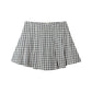 Pleated Mini Skirt || Navy Check