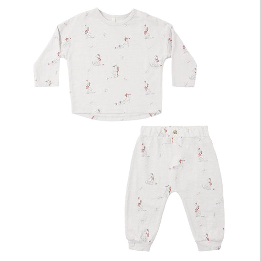 Long Sleeve Tee + Pant Set || Dalmatian