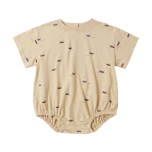 Relaxed Bubble Romper || Sailboats