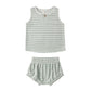 Baby Tank Set || Seafoam Terry Stripe