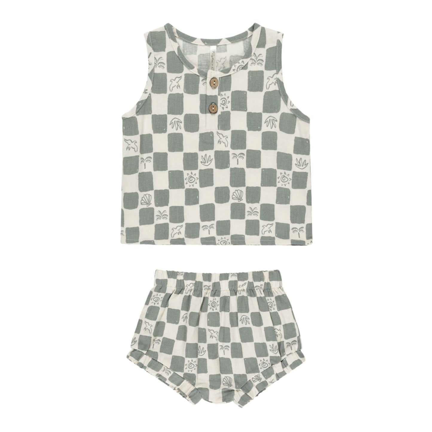 Baby Tank Set || Coastal Check