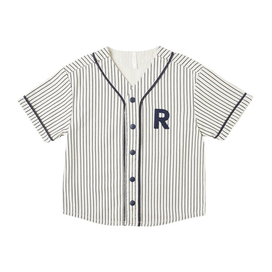 Baseball Shirt || Navy Pinstripe
