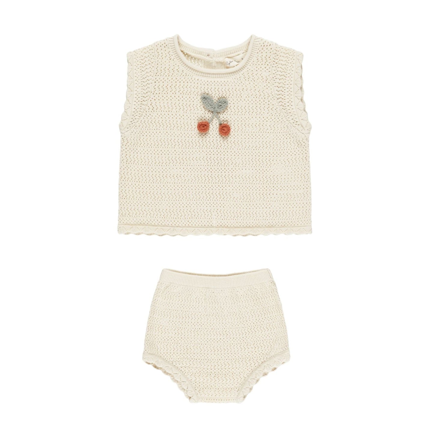 Scallop Crochet Baby Set || Cherry