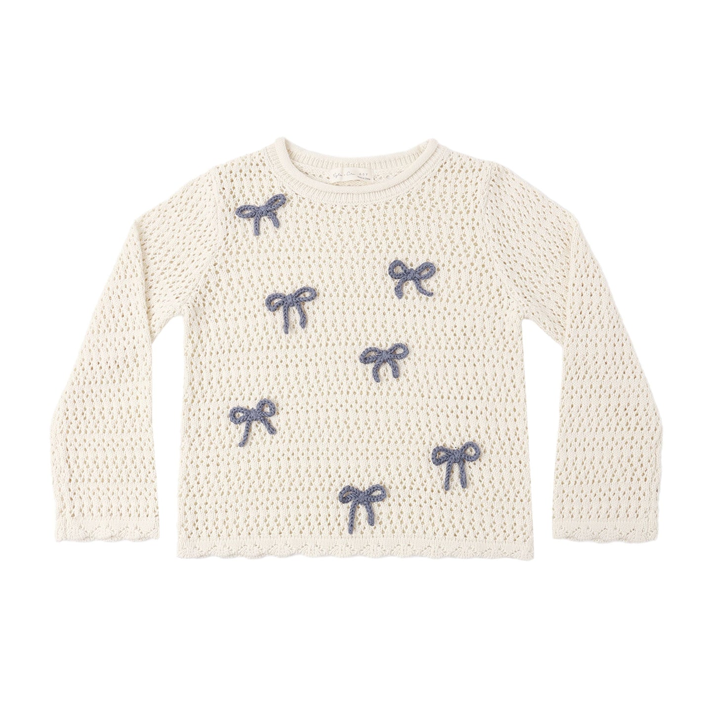 Crochet Knit Pullover || Bows