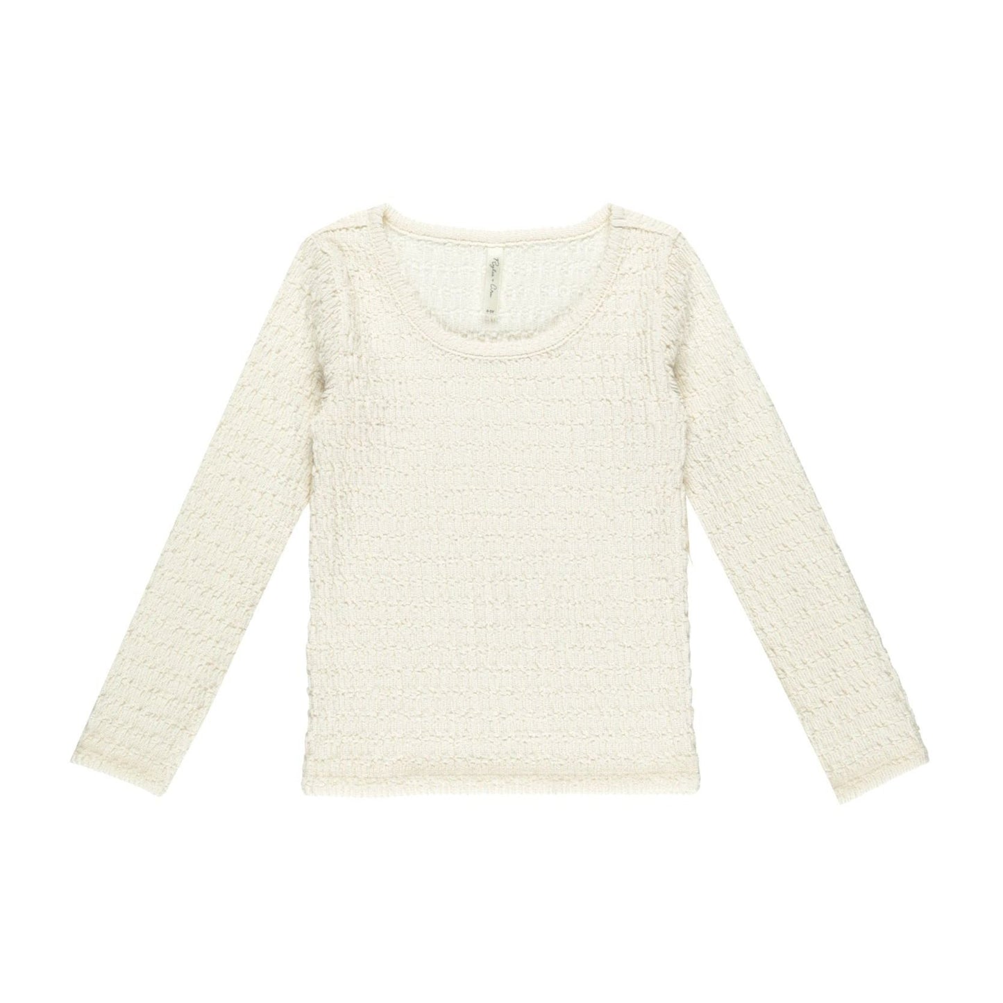 Textured Long Sleeve Top || Ivory