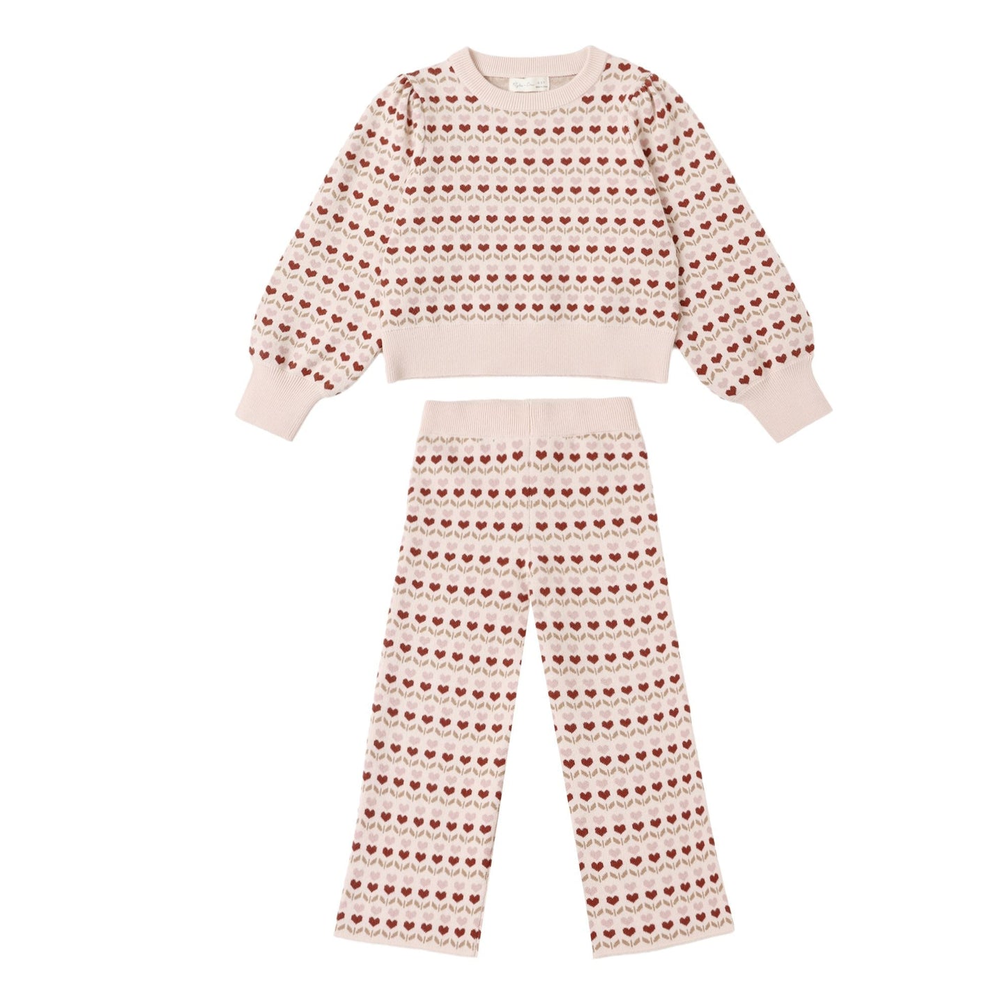 Jacquard Knit Set || Ruby Hearts