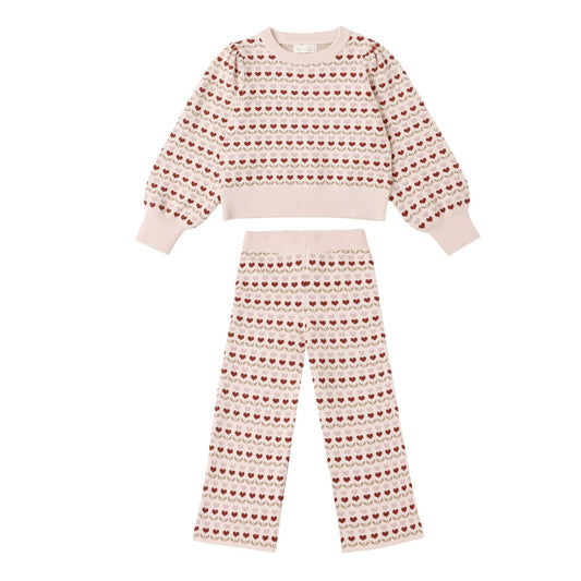 Jacquard Knit Set || Ruby Hearts
