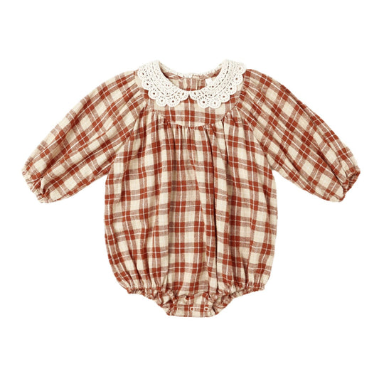 Heidi Romper || Red Plaid
