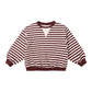 Oversized Crew || Burgundy Stripe
