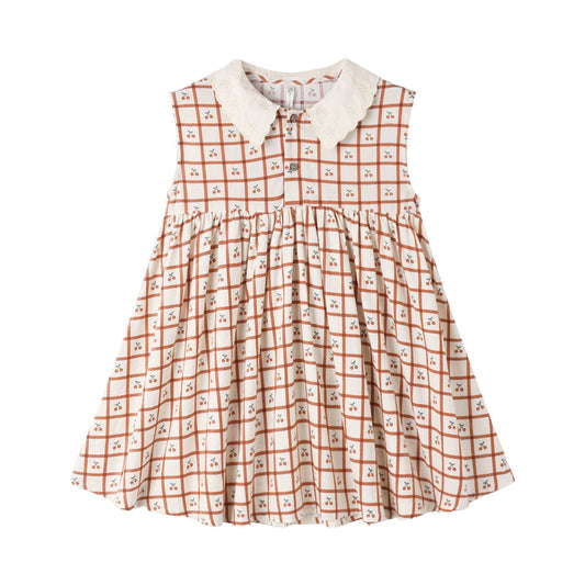 Collared Babydoll Dress || Cherry Check