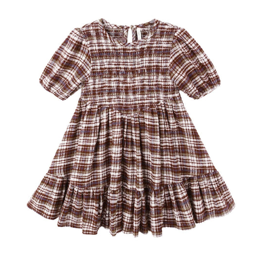 India Dress || Burgundy Plaid