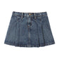Pleated Denim Skirt II Indigo