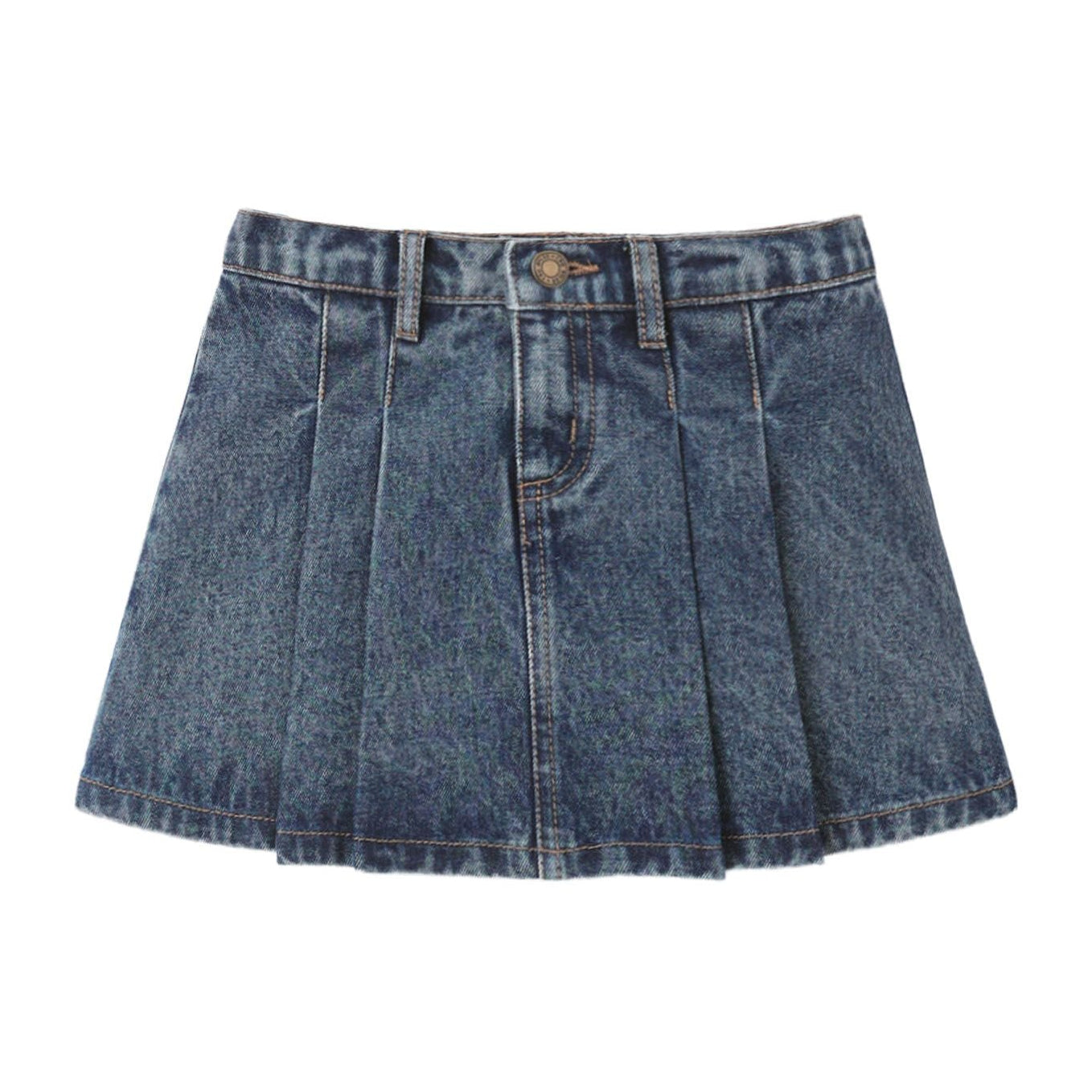 Pleated Denim Skirt II Indigo