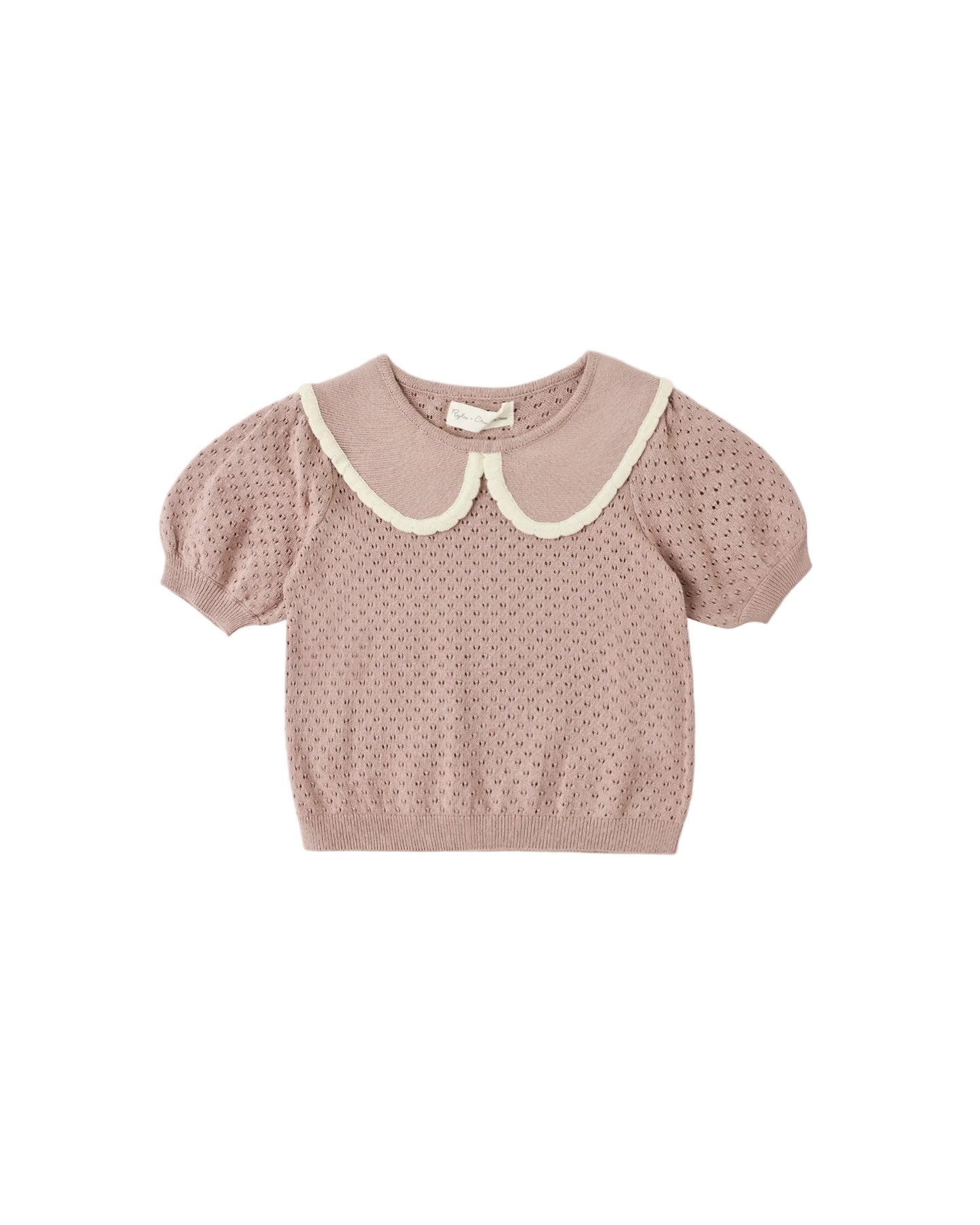 Pointelle Collared Top Rosewood - Rylee + Cru | Kids Clothes | Trendy Baby Clothes | Modern Infant Outfits |