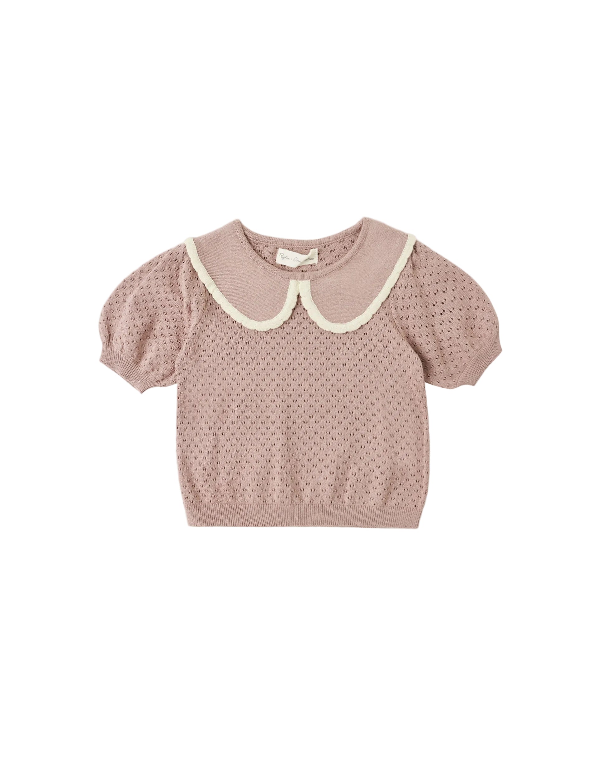 Pointelle Collared Top Rosewood - Rylee + Cru | Kids Clothes | Trendy Baby Clothes | Modern Infant Outfits |