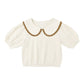 Pointelle Collared Top || Natural
