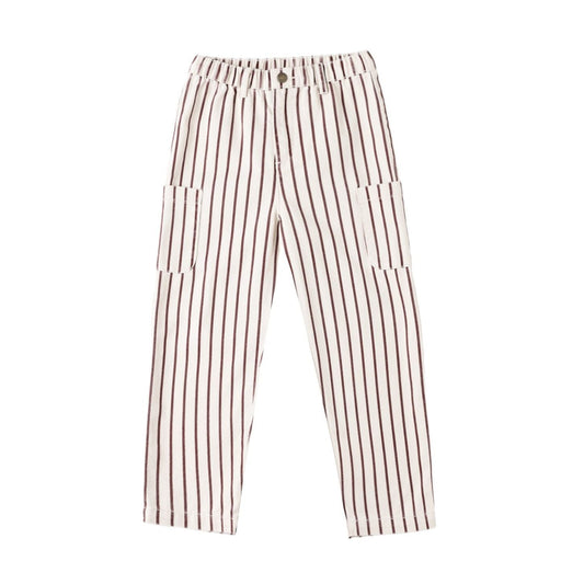 Relaxed Cargo Pant || Burgundy Pinstripe