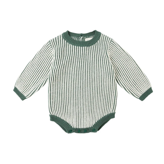 Haywood Romper || Green Stripe