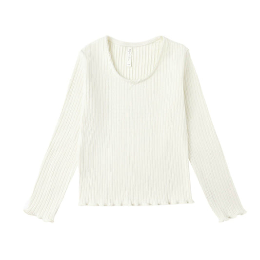 Ribbed Long Sleeve || Ivory