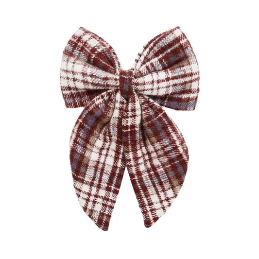 Oversized Bow | Burgundy Plaid